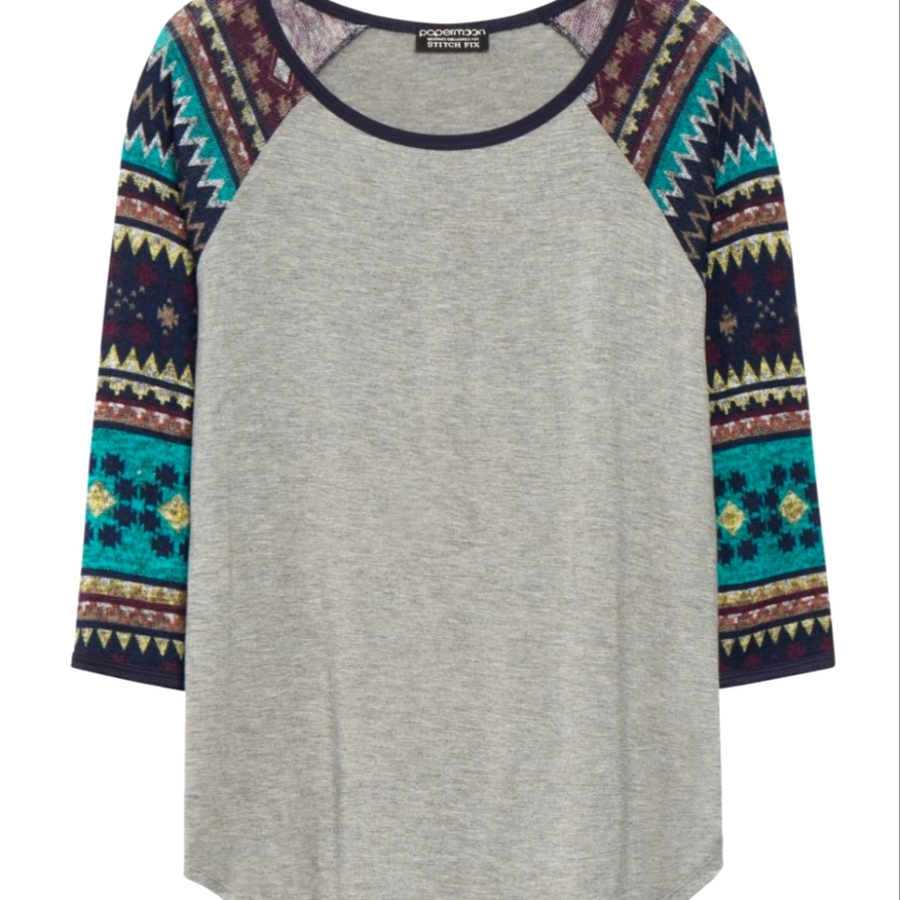 Papermoon Mixed Material Raglan Knit Top